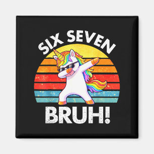Grappige 67 Meme Dabbing Eenhoorn Zes Zeven 6 7 Ki Magneet