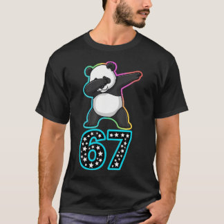 Grappige 67 Meme Dabbing Panda Regenboog Gen Z Zes T-shirt