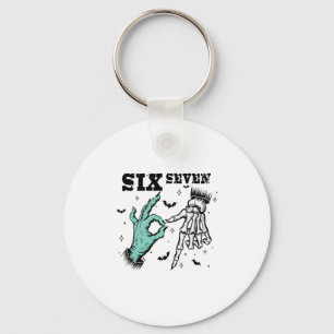 Grappige 67 Meme enge skelet zes zeven Gen Alpha Sleutelhanger