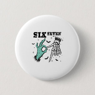 Grappige 67 Meme Griezelige Skelet Zes Zeven Gen A Ronde Button 5,7 Cm