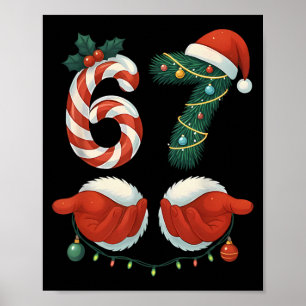 Grappige 67 Meme Kerstman Hand Kerst Pyjama Heren Poster