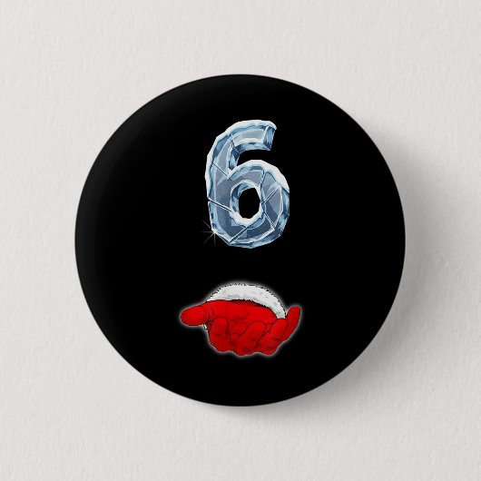 Grappige 67 Meme Kerstman Hand Zes Ironische Kerst Ronde Button 5,7 Cm (Voorkant)