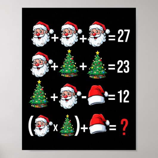 Grappige 67 Meme Kerstman Wiskunde Docent Kerst Py Poster (Voorkant)