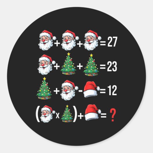 Grappige 67 Meme Kerstman Wiskunde Docent Kerst Py Ronde Sticker (Voorkant)