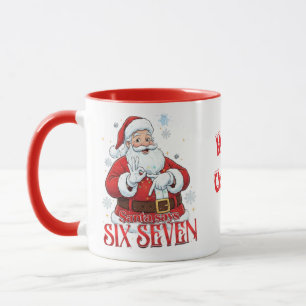 Grappige 67 Meme Kerstman zegt ZES ZEVEN voor Kers Mok