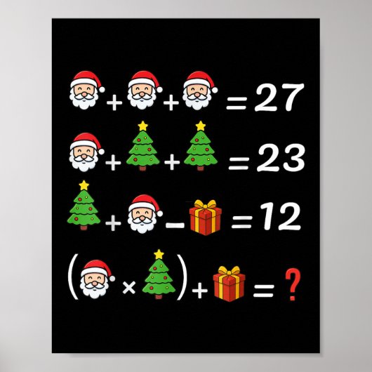 Grappige 67 Meme Kerstmis Wiskunde Docent Kerstman Poster (Voorkant)