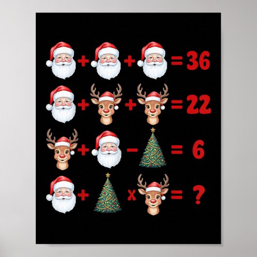 Grappige 67 Meme Kerstmis Wiskunde Docent Kerstman Poster (Voorkant)