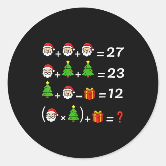 Grappige 67 Meme Kerstmis Wiskunde Docent Kerstman Ronde Sticker (Voorkant)