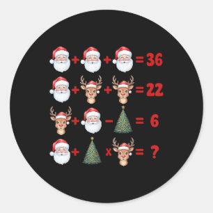 Grappige 67 Meme Kerstmis Wiskunde Docent Kerstman Ronde Sticker