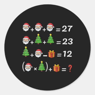 Grappige 67 Meme Kerstmis Wiskunde Docent Kerstman Ronde Sticker