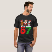 Grappige 67 Meme Kerstmis Zes Zeven Kerstman Sneeu T-shirt (Voorkant volledig)