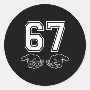 Grappige 67 Meme Kostuum Zes Zeven Halloween Gen Z Ronde Sticker