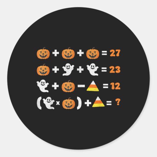 Grappige 67 Meme Pompoen Geest Wiskunde Docent Hal Ronde Sticker (Voorkant)