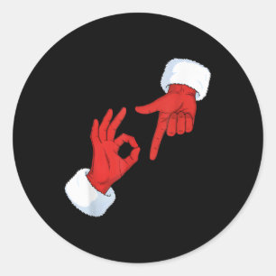Grappige 67 Meme Sinterklaas Handen Gebaar Six Sev Ronde Sticker