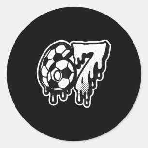 Grappige 67 Meme Slaag Voetbal Ijs Drip Zes Zeven Ronde Sticker