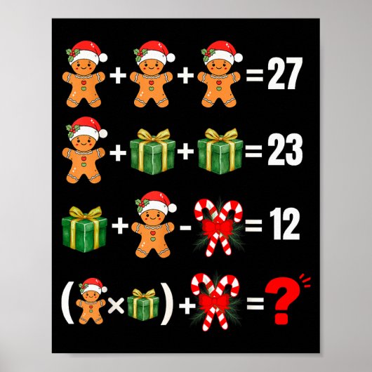 Grappige 67 Meme Snoep Kerstman Wiskundeleraar Chr Poster (Voorkant)