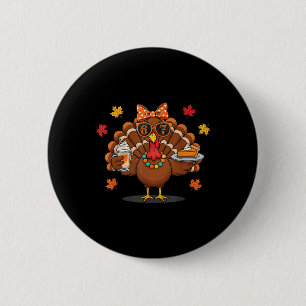 Grappige 67 Meme Thanksgiving kalkoen met pompoent Ronde Button 5,7 Cm
