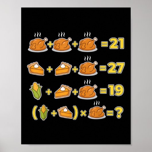 Grappige 67 Meme Thanksgiving Wiskunde Logische Pu Poster (Voorkant)