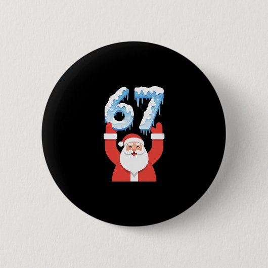 Grappige 67 Meme Vader Kerstmis Winter Sneeuw Ijs Ronde Button 5,7 Cm (Voorkant)
