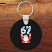 Grappige 67 Meme Vader Kerstmis Winter Sneeuw Ijs  Sleutelhanger (Voorkant)