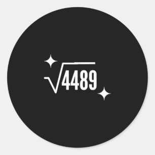 Grappige 67 Meme Vierkantswortel 4489 Slang Wiskun Ronde Sticker