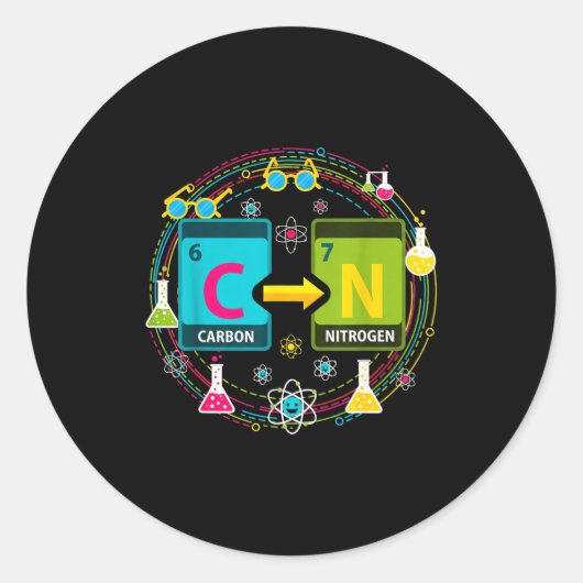 Grappige 67 Meme Wetenschap Scheikunde Leraar Peri Ronde Sticker (Voorkant)