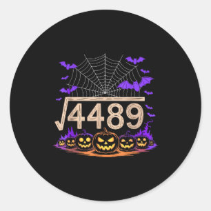 Grappige 67 Meme Wiskunde Leraar 6 7 Halloween Vie Ronde Sticker