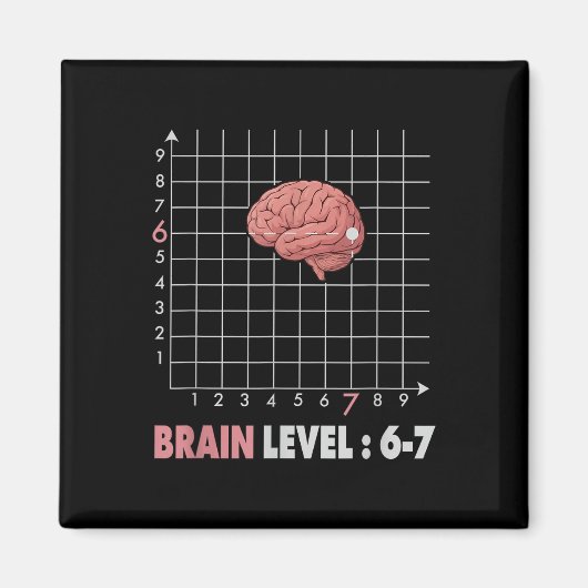 Grappige 67 Meme Wiskunde Zes Zeven Leraar Brainro Magneet (Voorkant)