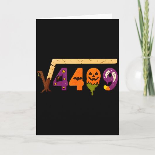 Grappige 67 Meme Wiskundeleraar 6 7 Halloween Vier Kaart (Voorkant)