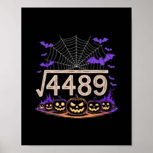 Grappige 67 Meme Wiskundeleraar 6 7 Halloween Vier Poster (Voorkant)