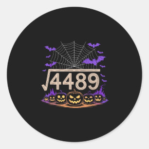 Grappige 67 Meme Wiskundeleraar 6 7 Halloween Vier Ronde Sticker