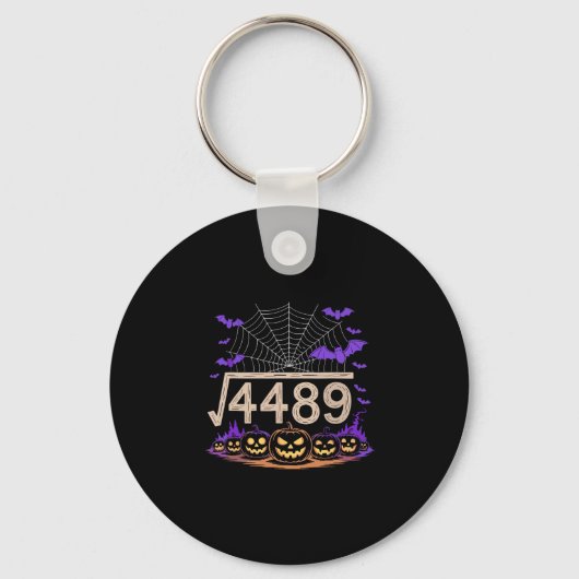 Grappige 67 Meme Wiskundeleraar 6 7 Halloween Vier Sleutelhanger (Voorkant)