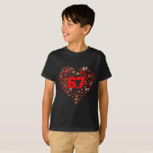 Grappige 67 Meme Zes Zeven Hart Overeenkomen Koppe T-shirt (Voorkant volledig)