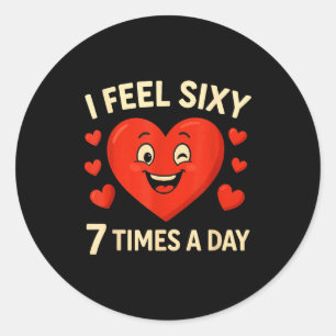 Grappige 67 Meme Zes Zeven Hart Valentijnsdag Mann Ronde Sticker