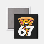 Grappige 67 Meme Zes Zeven Humor Eten Zza Magneet (Voorkant / Achterkant)