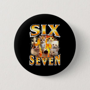 Grappige 67 Meme Zes Zeven Kat Meme Grappige Bootl Ronde Button 5,7 Cm