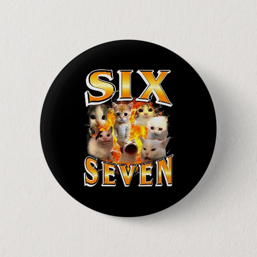 Grappige 67 Meme Zes Zeven Kat Meme Grappige Bootl Ronde Button 5,7 Cm (Voorkant)