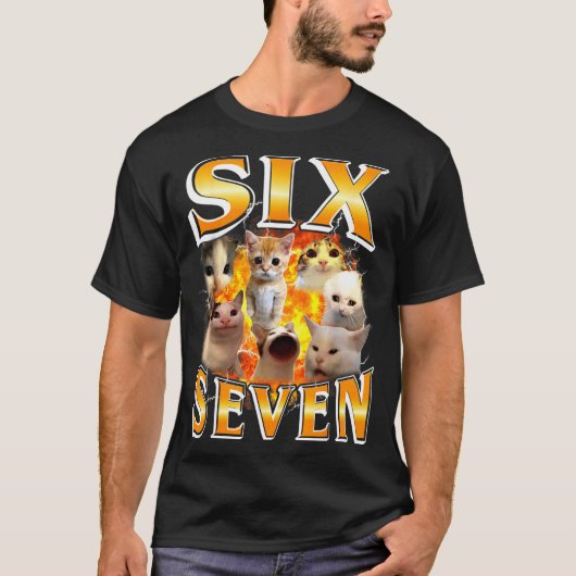 Grappige 67 Meme Zes Zeven Kat Meme Grappige Bootl T-shirt (Voorkant)