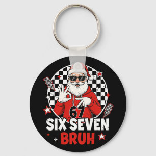 Grappige 67 Meme Zes Zeven Kerstmis Bruh Kerstman Sleutelhanger
