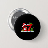 Grappige 67 Meme Zes Zeven Kerstmis Buffalo Rode G Ronde Button 5,7 Cm (Voorkant /achterkant)