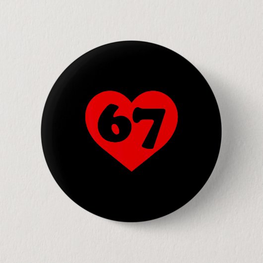 Grappige 67 Meme Zes Zeven Overeenkomende Koppels Ronde Button 5,7 Cm (Voorkant)