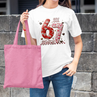 Grappige 67 Meme Zes Zeven Schattige Valentijnsdag T-shirt