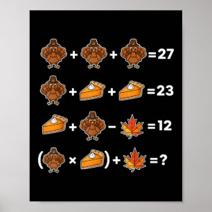 Grappige 67 Memethanksgiving Wiskunde Leraren Puzz Poster