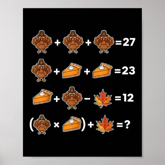 Grappige 67 Memethanksgiving Wiskunde Leraren Puzz Poster (Voorkant)