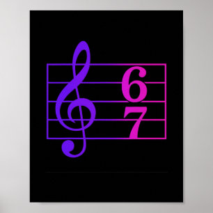 Grappige 67 muziek meme slang muziekleraar humor r poster