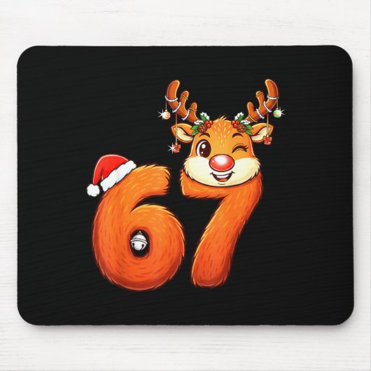 Grappige 67 Rendier Kerstmis Zes Zeven Meme 6 7 T- Muismat (Voorkant)