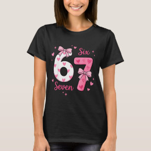 Grappige 67 Schattige Zes Zeven Meme Nk Hartjes Bo T-shirt