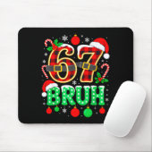 Grappige 67 Six Seven Bruh Meme Kerst Pyjama Fami Muismat (Met muis)