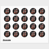 Grappige 67 Six Seven Meme Brainrot 67 Kerst Vieri Ronde Sticker (Vel)