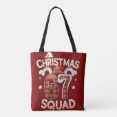 Grappige 67 Six Seven Meme Brainrot  Kerstploeg Tote Bag (Achterkant)